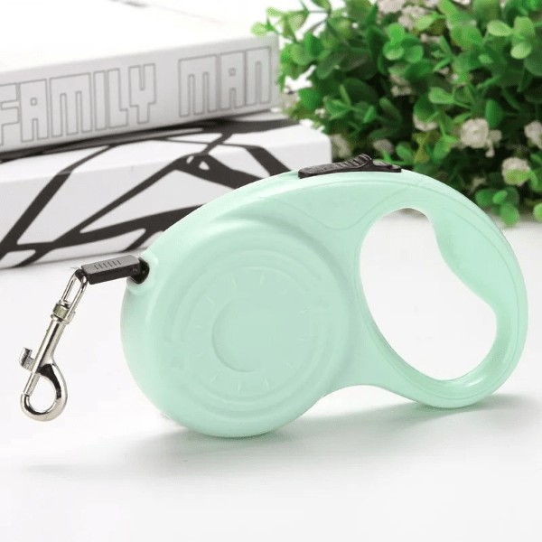 chien longe laisse verte ergonomique style pastel sécurité FlexiLiberty
