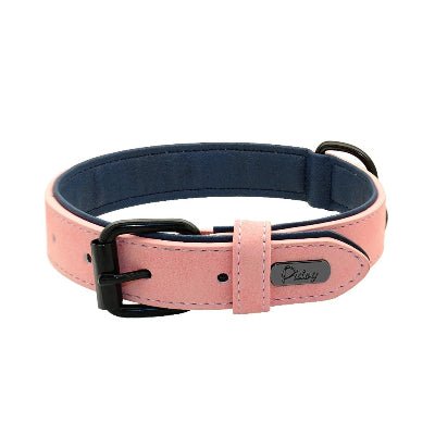 collier pour chien en cuir rose confortable, style épuré et solide, Dog Chic
