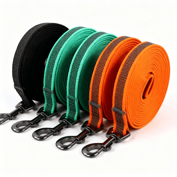 longe chiens alignées, noir, vert, orange, choix varié. PawFreedom