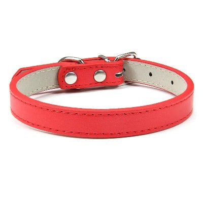 collier cuir pour chien finition rouge vif lumineux, LookWoof
