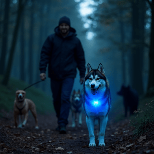 Collier lumineux chien securite led pour la nuit | SécuriLED™ - Compagnon du chien