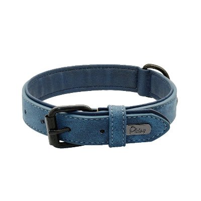 collier pour chien en cuir bleu au design élégant et doux, Dog Chic