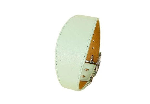 Colliers cuir pour chiens, vert doux, confort optimal, Look Cuir
