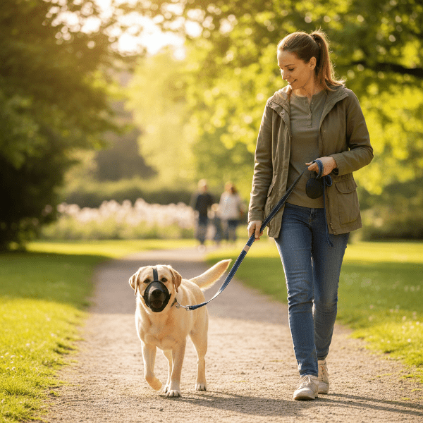 Muselière chien anti morsure sécurise le chien lors de promenade, SecuRespirante