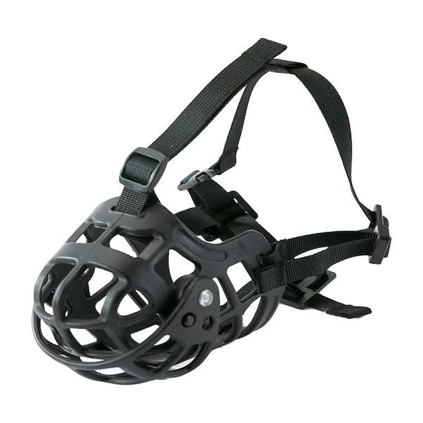 muselier chien accessoire noir silicone ajustable coutures boucles détail Silicone Respirant